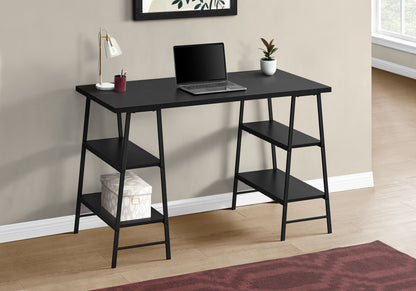 Computer Desk For Home Office, Laptop, Storage Shelves, Contemporary & Modern - Black
