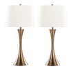 Lenuxe - Contemporary Table Lamp (Set of 2) - Matte Golden Bronze / Off White