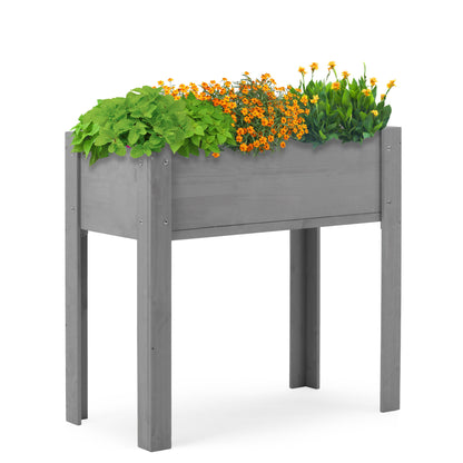 Raised Garden Bed With Legs, Elevated Planter Box For Outdoor Plants Flowers Fruits Vegetable Herb Growingg - Gray