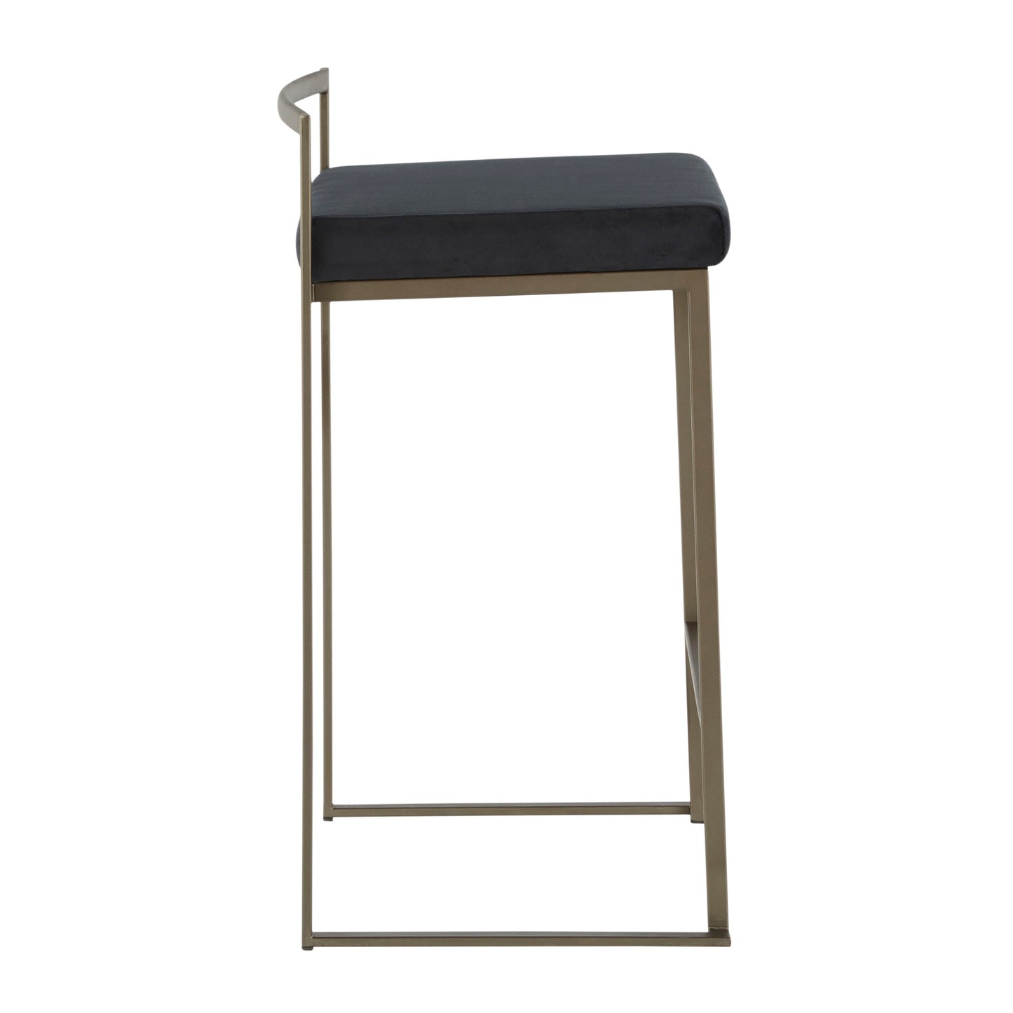 Fuji - Industrial, Stackable Counter Stool (Set of 2) - Black