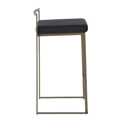 Fuji - Industrial, Stackable Counter Stool (Set of 2) - Black