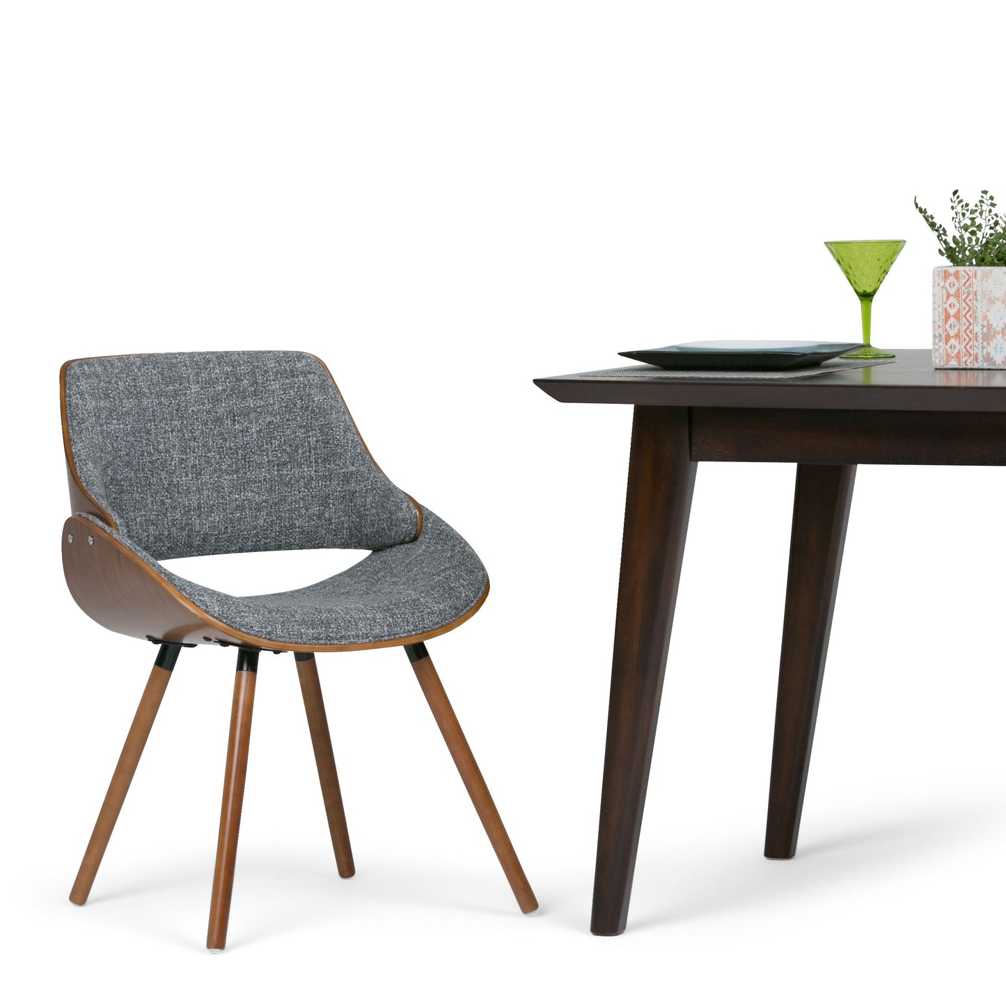 Malden - Bentwood Dining Chair With Wood Back - Gray