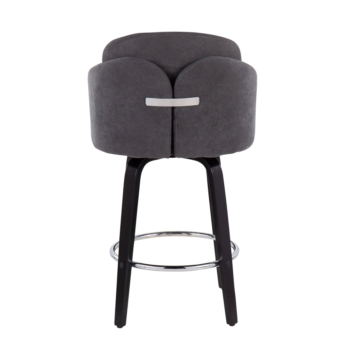 Dahlia - Contemporary Counter Stool With Round Footrest (Set of 2) - Black / Gray