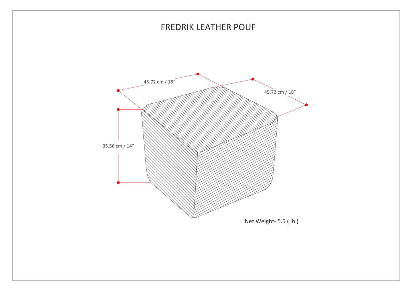 Fredrik - Square Pouf - Black