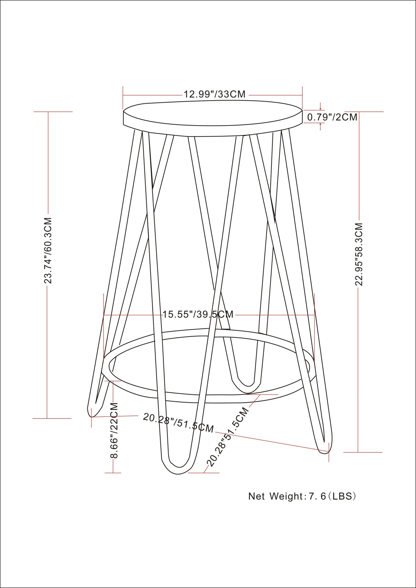 Simeon - Metal Counter Height Stool With Wood Seat - Natural / Black
