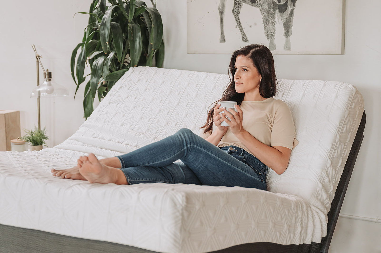 12" King Gel Memory Foam Mattress - White / Dark Gray