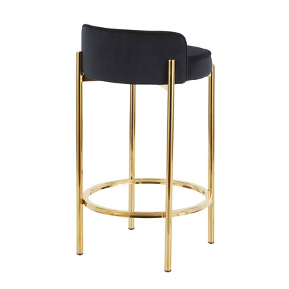 Chloe - Contemporary Counter Stool (Set of 2) - Gold / Black