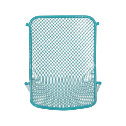 Outdoor Iron Chair With Mesh Design - Teal