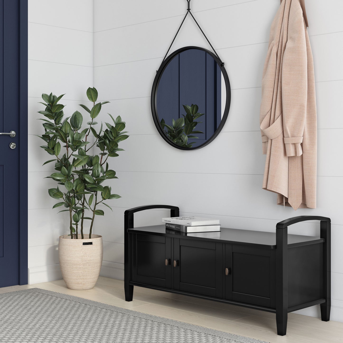 Warm Shaker - Entryway Storage Bench - Black