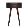 Nordic Circular Shaped Bedside Table - Walnut