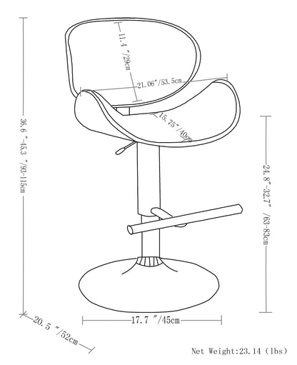 Marana - Bentwood Adjustable Swivel Bar Stool - White