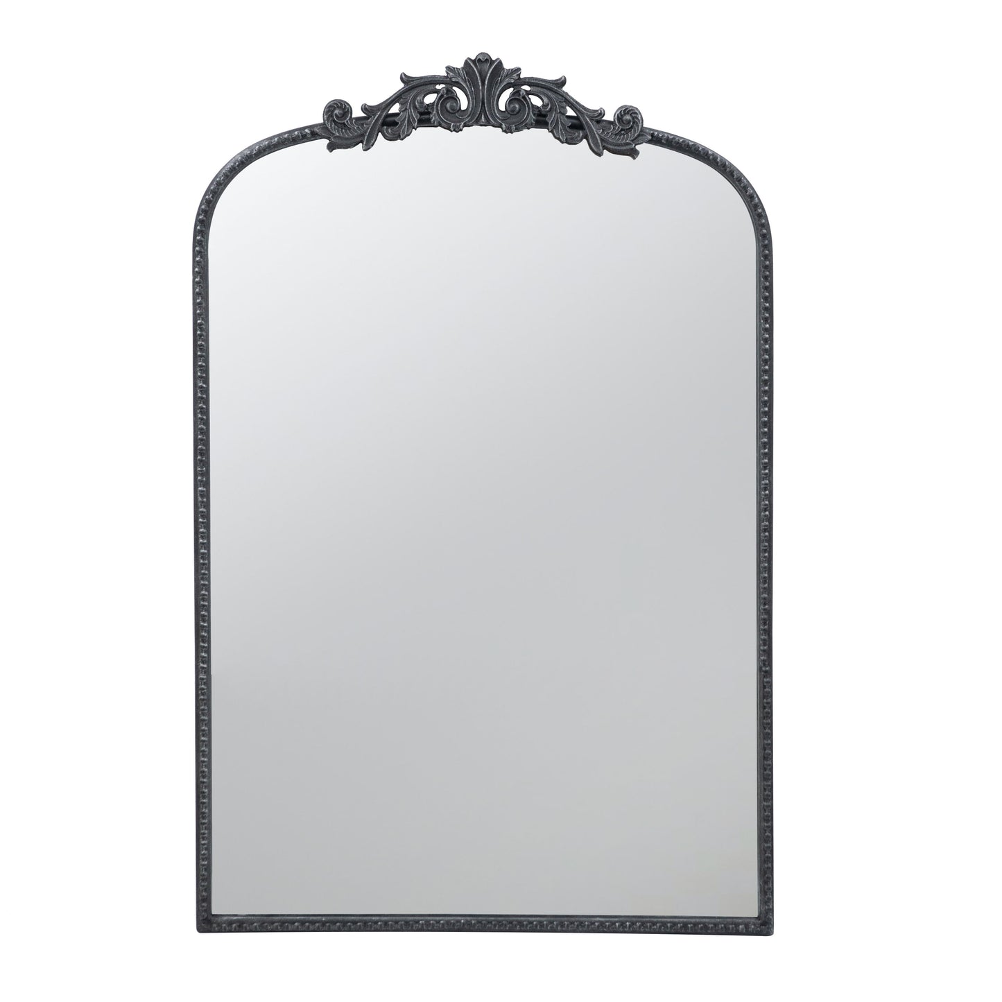 Classic Design Mirror With And Baroque Inspired Frame For Bathroom, Entryway Console Lean Against Wall - Black