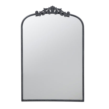 Classic Design Mirror With And Baroque Inspired Frame For Bathroom, Entryway Console Lean Against Wall - Black