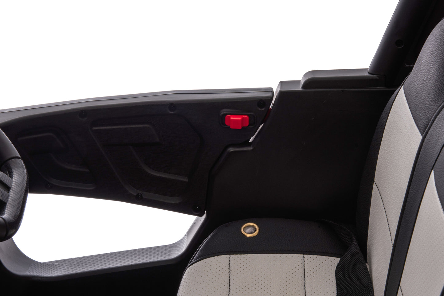 12V7A*2 30W*4 Four-Wheel Drive Leather Seat One Button Start, Forward And Backward, High And Low Speed, Music, Front Light, Power Display, Two Doors Can Open, 2.4G R / C, Seat Belt Four Wheel Absorber - Black