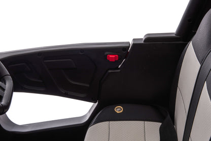 12V7A*2 30W*4 Four-Wheel Drive Leather Seat One Button Start, Forward And Backward, High And Low Speed, Music, Front Light, Power Display, Two Doors Can Open, 2.4G R / C, Seat Belt Four Wheel Absorber - Black