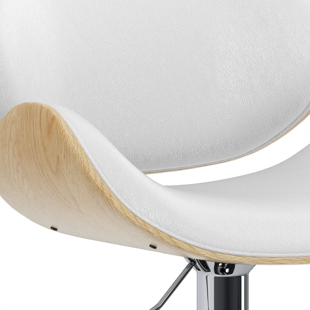 Marana - Bentwood Adjustable Swivel Bar Stool - White / Light Brown