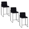 Fuji - Contemporary High Back Counter Stool (Set of 3) - Black