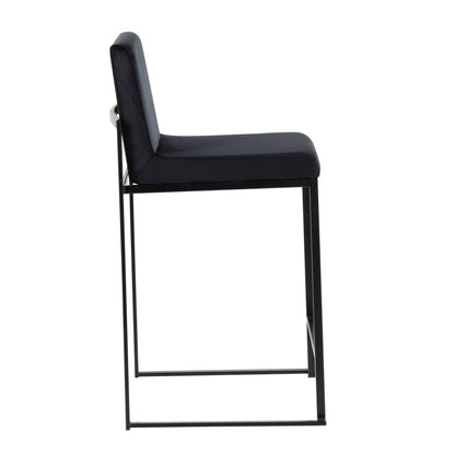 Fuji - Contemporary High Back Counter Stool (Set of 3) - Black