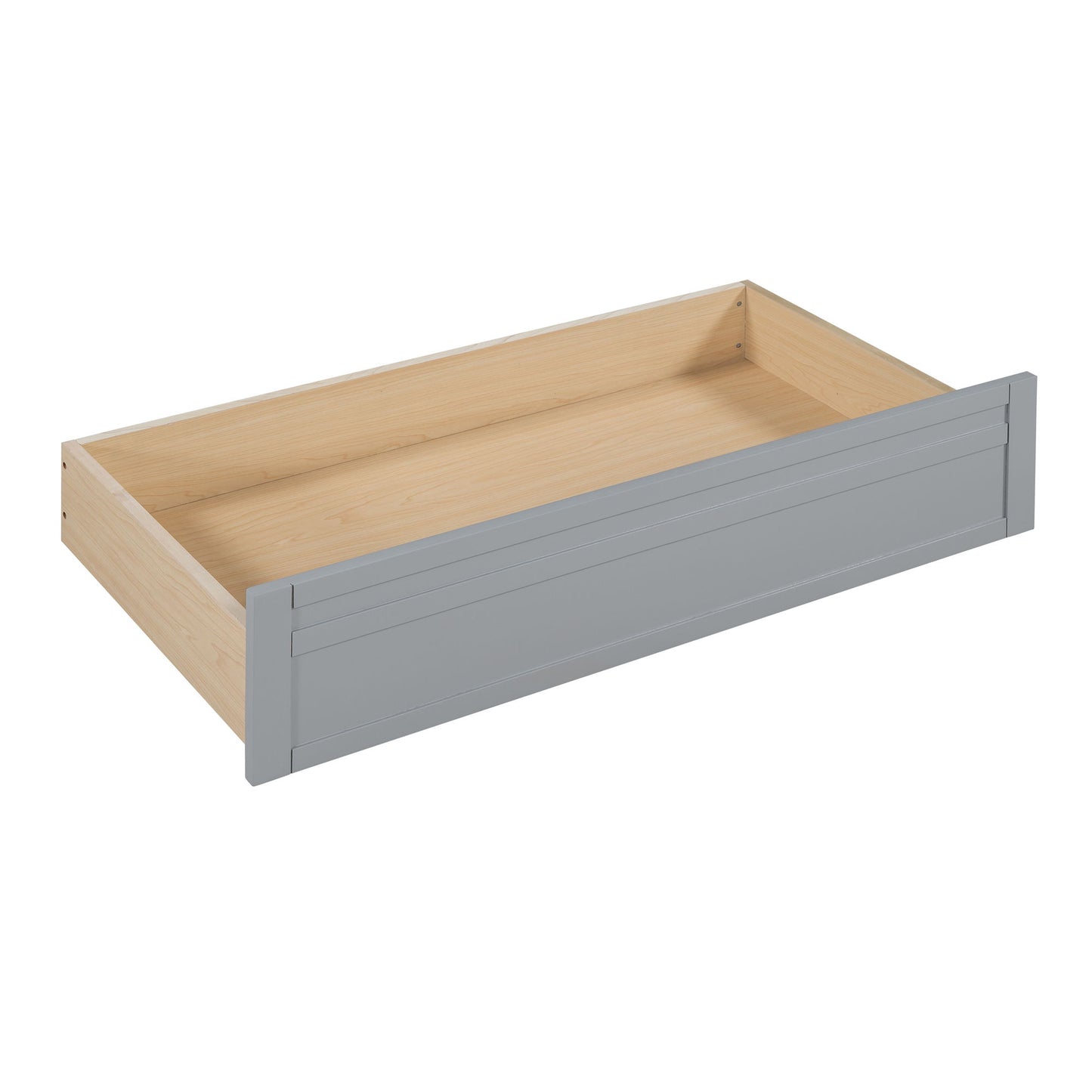 Twin Size Daybed, Slat Support, With Bedside Shelves And 2 Drawers - Gray