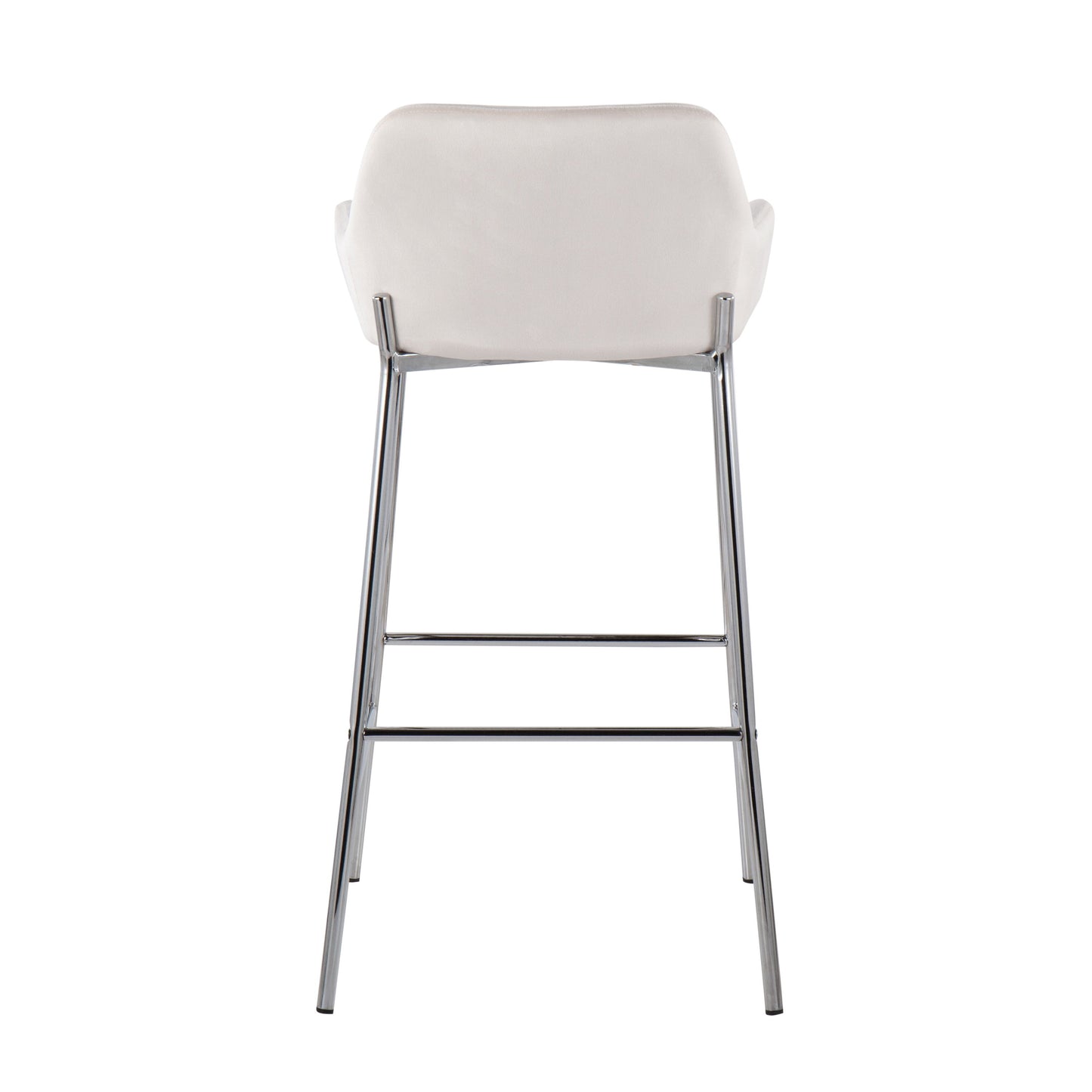 Daniella - Contemporary Fixed Height Bar Stool (Set of 2) - Chrome / White