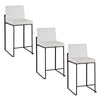 Fuji - Contemporary High Back Counter Stool (Set of 3) - Black / White