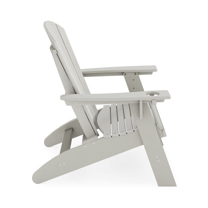 Adirondack Chair Sturdy HDPE Poly Lumber For Poolside, Patio, And Garden Relaxation - Dark Gray