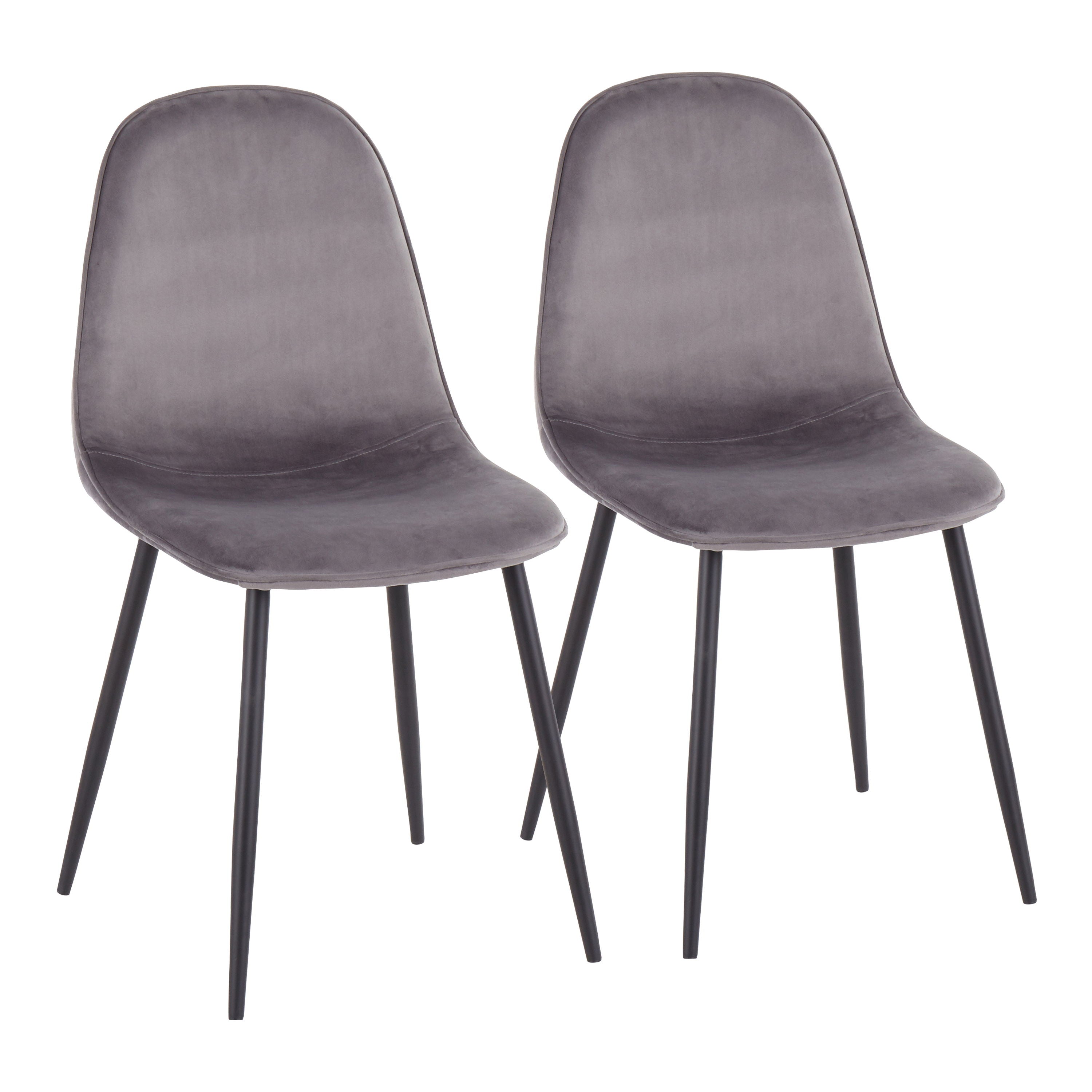 Pebble - Contemporary Chair (Set of 2) - Black / Gray