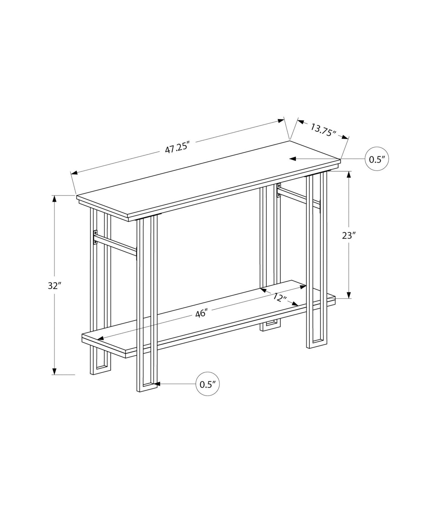 Accent Console Table For Entryway, Contemporary And Modern - Taupe / Black
