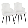 Dahlia - Contemporary Dining Chair (Set of 2) - Black / Cream - Velvet