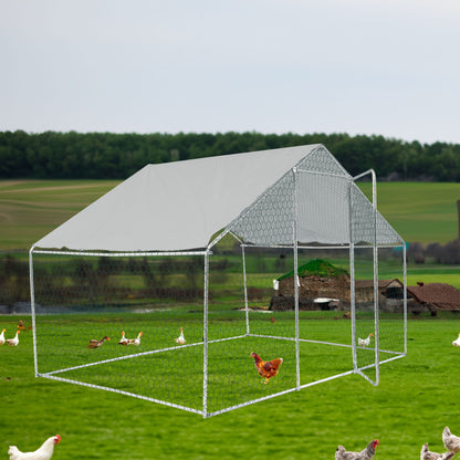 Xpt033 Outdoor Chicken Coop Metal Big Space - Silver Gray