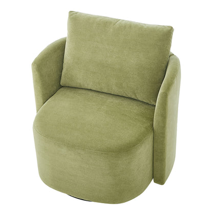 360ÔøΩÔøΩ Swivel Chair, Accent Barrel Armchair, Upholstered With Curved Design - Green