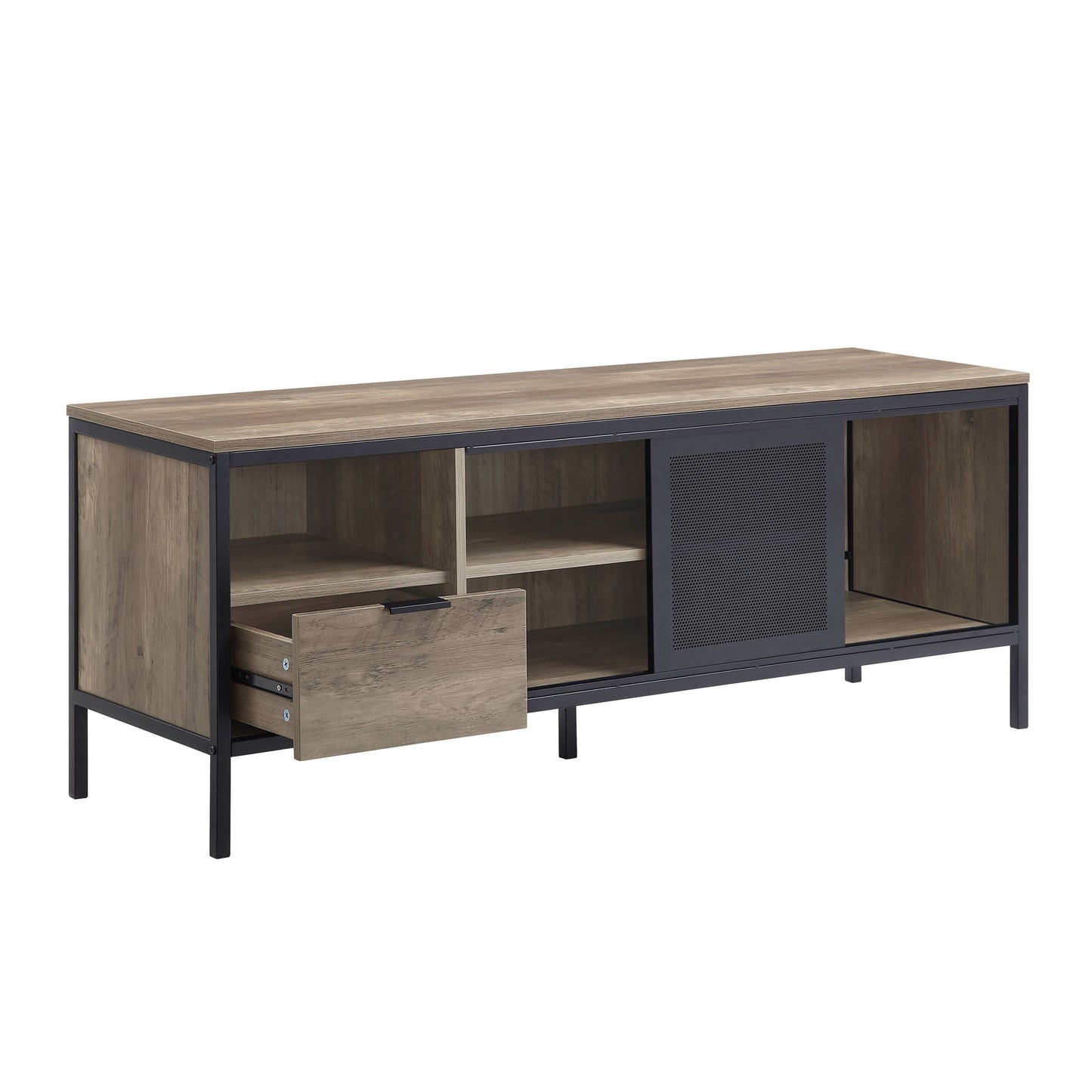 Nantan - TV Stand - Rustic Oak / Black