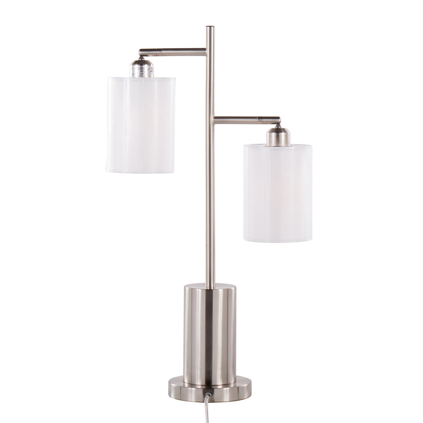 Cannes - Contemporary Table Lamp - Nickel / White