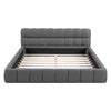 Queen Size Upholstered Platform Bed With Thick, Grounded Bed With Solid Frame - Gray