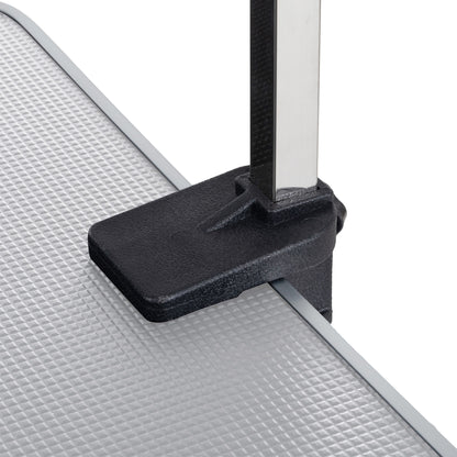 Folding Dog Pet Grooming Table Stainless Steel Frame, Rubber Mat On Board With Adjustable Arm And Clamps Pet Dog Cat Grooming Table - Silver Gray