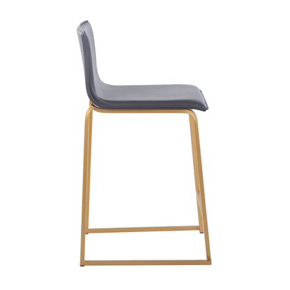 Mara - Contemporary Counter Stool (Set of 2) - Gold / Gray