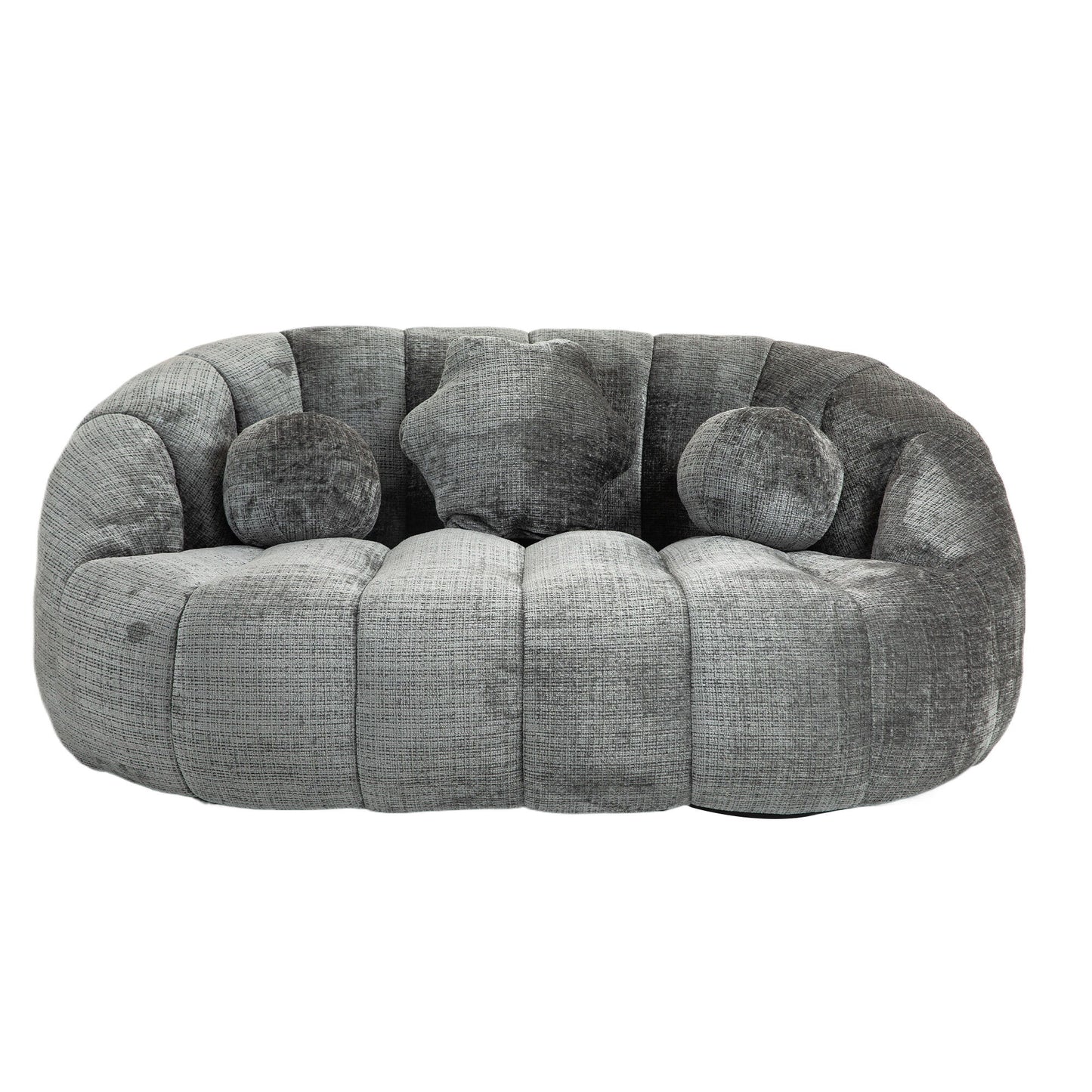 Durable Comfort High Back Bean Bag Sofa Lounger For Adults And Kids - Gray