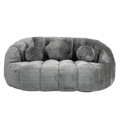Durable Comfort High Back Bean Bag Sofa Lounger For Adults And Kids - Gray