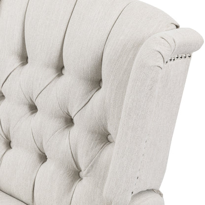 Classic Design, Manual Recliner Chair With 360 Degree Swivel - Beige