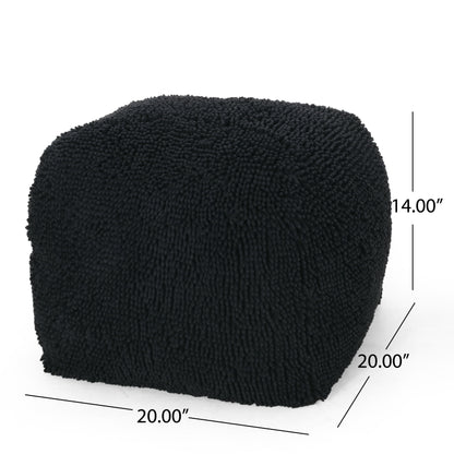 Spongy - Microfiber Square Pouf, Cozy Seating - Dark Charcoal