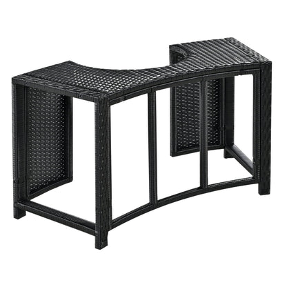 Spa Surround Spa Frame Patio Rattan Sofa Set With Storage Spaces, Mini Sofa And Comfortable Cushion For Patio, Backyard - Gray