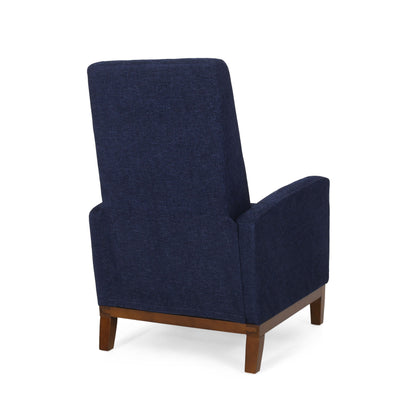 Wide Hand Manual Club Recliner - Navy Blue