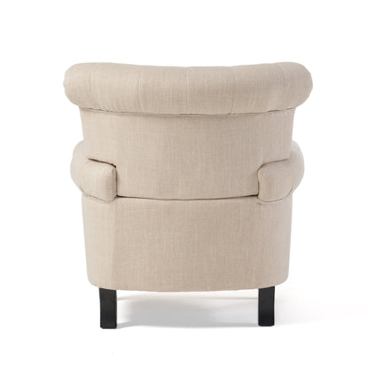 Springfield - Tufted Club Chair Stylish Upholstery - Light Beige