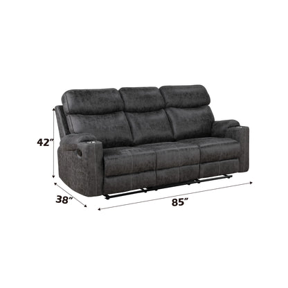 Hirah - Manual Recliner Sofa With Cupholder Function - Dark Gray