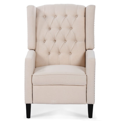 Manual Wing Chair Recliner - Beige