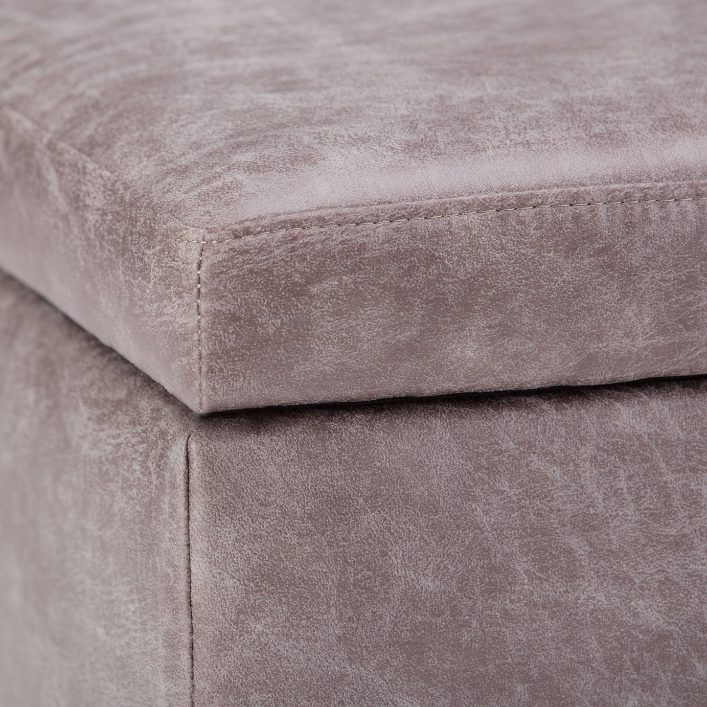 Owen - Coffee Table Storage Ottoman - Distressed Gray Taupe