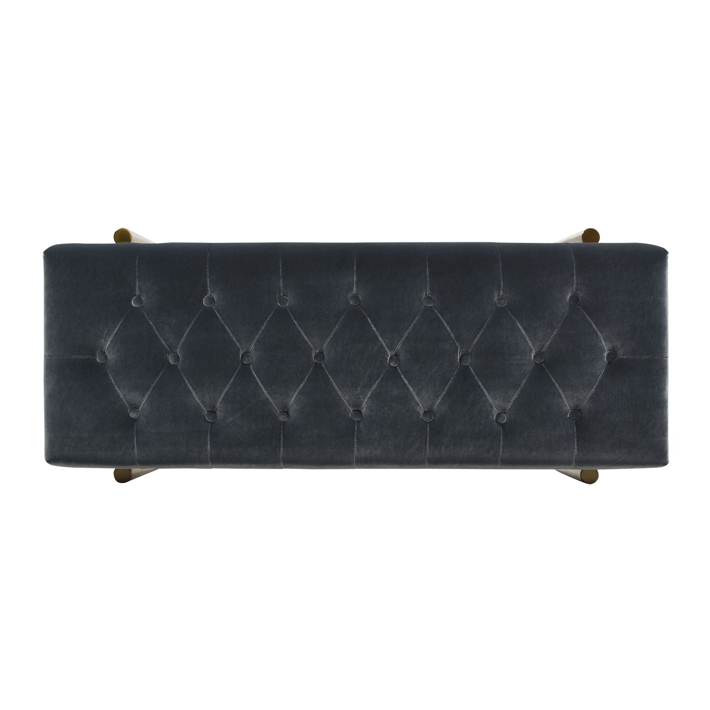 Aria - Upholstered Gold Accent Bench - Gray