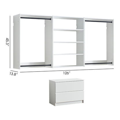 Devi - Wall Mounted Wood Closet System Modular Versatility And Warm - White