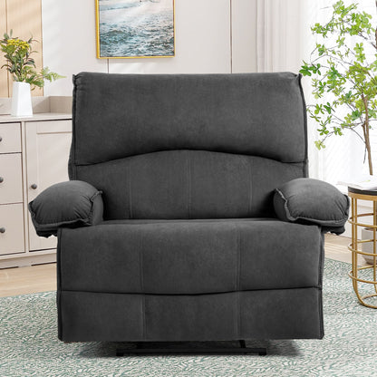 Oversized Manual Recliner Chair Sofa For Living Room - Gray