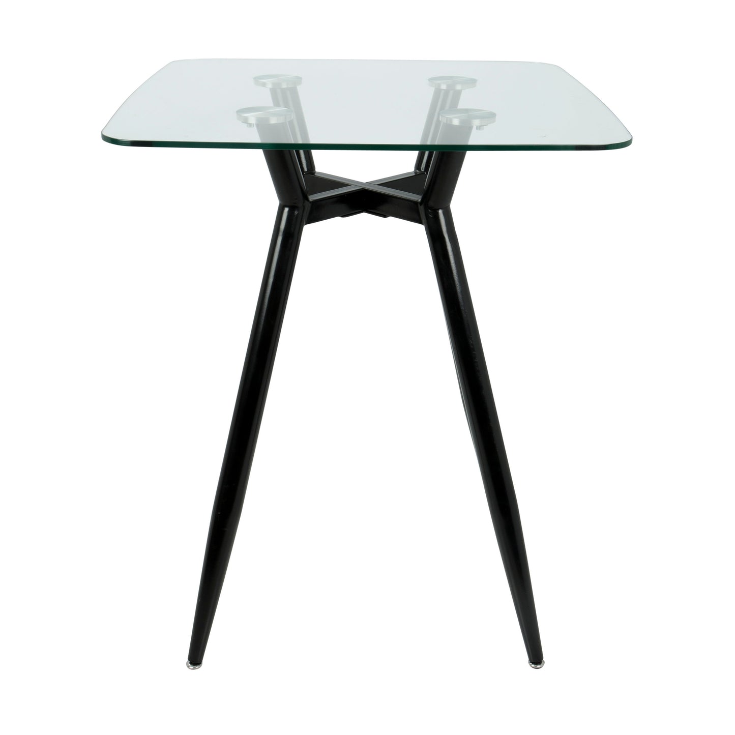 Clara - Mid-Century Modern Square Counter Table - Black / Clear